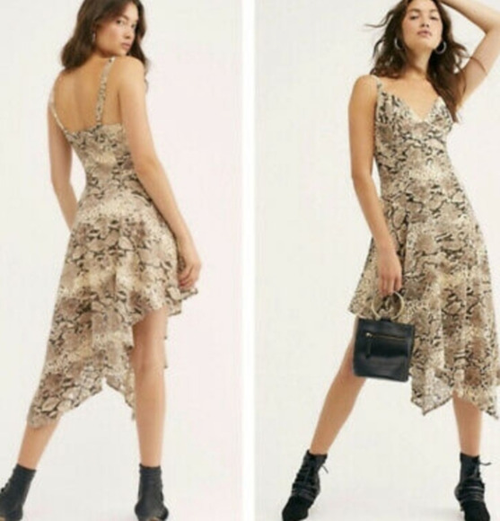Free People Midnight Dance Animal Print Snakeskin Dress - Picture 1 of 3
